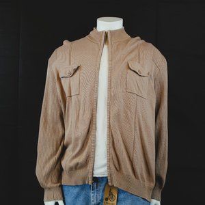 Men's Light Brown  Cardigan Sweater (Oversized)